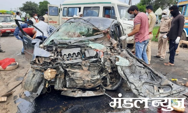 road accident on high way-amravati mandal