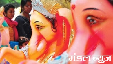 demand-for-ganesh-idols-made-of-clay-increased-amravati-mandal
