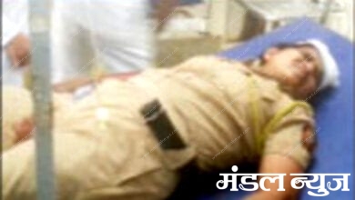 Woman-police-injured-amravati-mandal